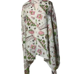 Whimsical Graphic Pattern Lightweight Festival Scarf